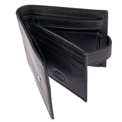 Чорний чоловічий гаманець з гладкої шкіри ASHWOOD 1258 VT BLACK