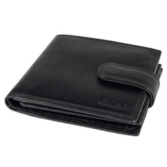 Чорний чоловічий гаманець з гладкої шкіри ASHWOOD 1258 VT BLACK
