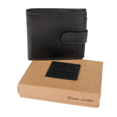 Чорний чоловічий гаманець з гладкої шкіри ASHWOOD 1258 VT BLACK