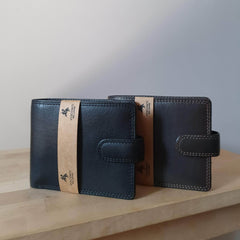 Чорний чоловічий гаманець на кнопці Visconti HT10 - Knightsbridge (Black)