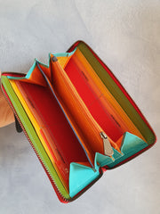 Красный кошелек-клатч на молнии Visconti SP79 Violet Red (женский)