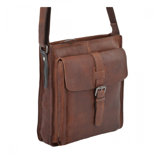 Світло-коричнева сумка чоловіча на плече Ashwood 4552 TAN