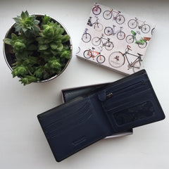 Компактный черно-синий мужской кошелек Visconti VSL33 Tap'n'Go (Black/Steel Blue)