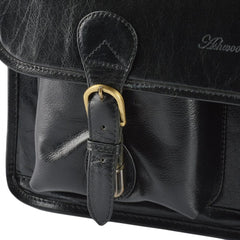 Чорний шкіряний портфель Ashwood 8190 BLACK