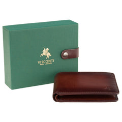 Коричневый винтажный мужской кошелек Visconti AT58 Milo Brown/Tan -  Visconti