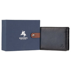 Синий винтажный мужской кошелек Visconti AT63 Roland (Burnish Blue)