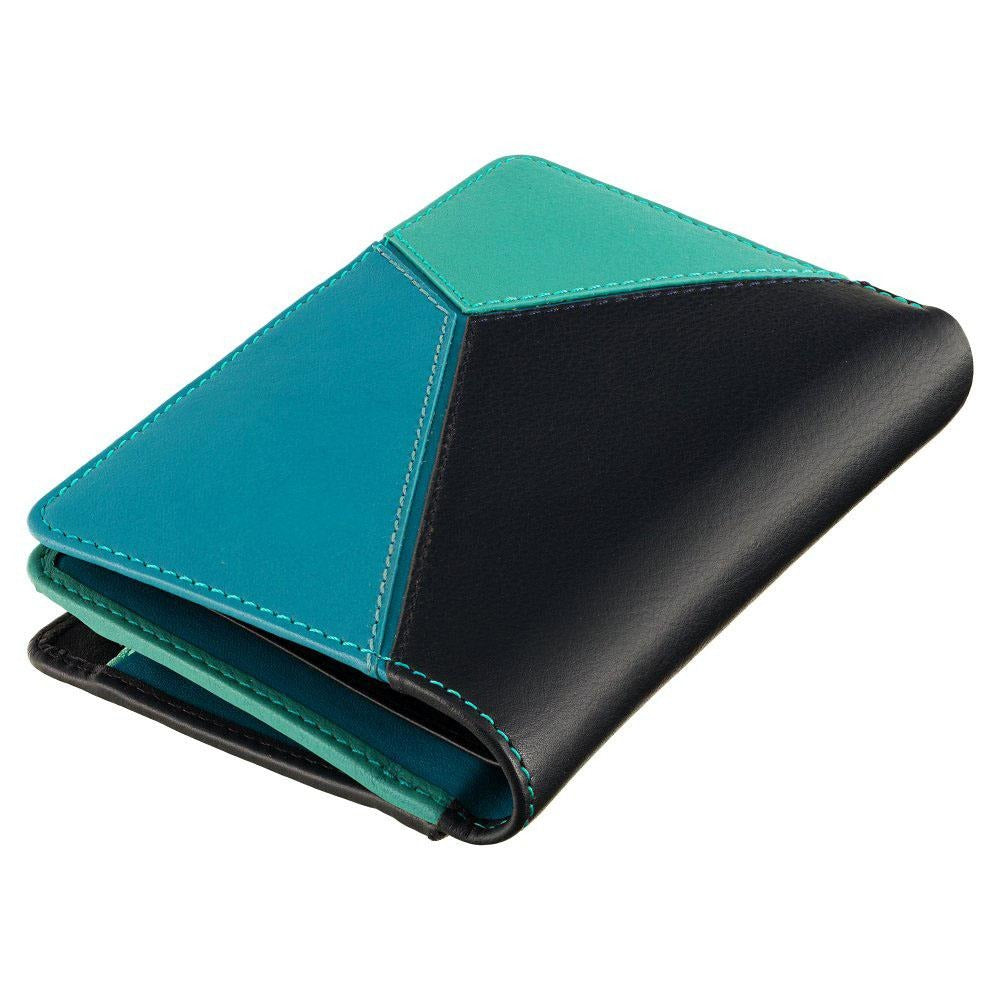 Женский сине-бирюзовый кошелек на кнопке Visconti BRC97 Rosa (Blue)