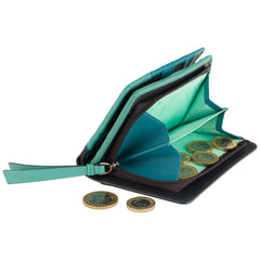 Женский сине-бирюзовый кошелек на кнопке Visconti BRC97 Rosa (Blue)