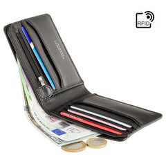 Черный мужской кошелек из гладкой кожи Visconti ENZ78 Girard (Black)