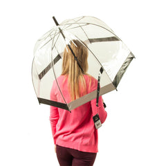 Зонт-трость женский Fulton Birdcage-1 L041 Black White (Черно-белый)