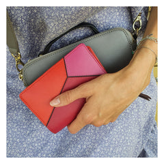 Женский красно-розовый кошелек на кнопке Visconti BRC97 Rosa (Berry)