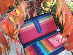 Женский черный кошелек-клатч на молнии Visconti SP33 Iris (Black) -  Visconti