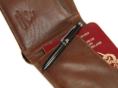 Кошелек для путешествий (тревелер) c RFID Visconti MZ9 Jet (brown) -  Visconti