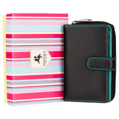 Женский черный кошелек Visconti R13 Carmelo (Black Rhumba)