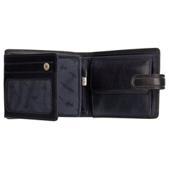 Черно-синий мужской кошелек на застежке Visconti TR35 Atlantis (Black/Blue)