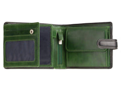 Черно-зеленый мужской кошелек на застежке Visconti TR35 Atlantis (Black/Green)