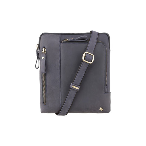 Синяя небольшая мужская сумка на плечо Visconti 15056 - Roy (Oil Blue) -  Visconti