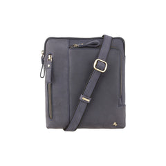 Синяя небольшая мужская сумка на плечо Visconti 15056 - Roy (Oil Blue) -  Visconti