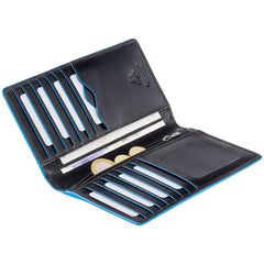 Купюрник черного цвета с синими декором Visconti ALP88 Jean-Paul (Black) - Visconti