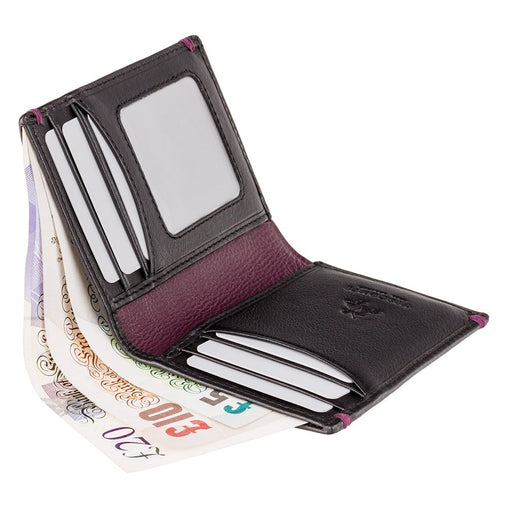 Компактный мужской кошелек без монетницы Visconti AP60 Thun (Black/Burgundy) - черный\бургунди -  Visconti