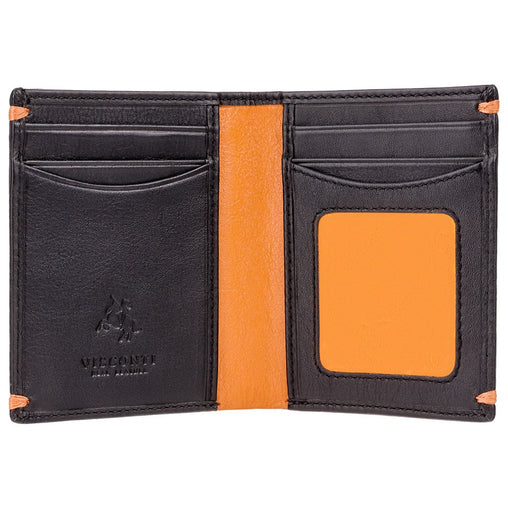 Компактный мужской кошелек без монетницы Visconti AP60 Thun (Black/Orange) - черно-оранжевый -  Visconti