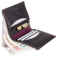 Небольшой мужской кошелек с монетницей на молнии Visconti AP61 Brig (Black/Burgundy) -  Visconti