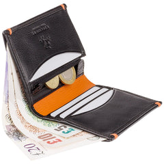 Небольшой мужской кошелек с монетницей на молнии Visconti AP61 Brig (Black/Orange) - Visconti