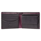 Класичний чорний чоловічий гаманець із монетницею Visconti AP62 Montreux (Black/Burgundy)