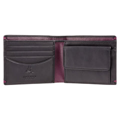 Классический черный мужской кошелек с монетницей Visconti AP62 Montreux (Black/Burgundy) -  Visconti