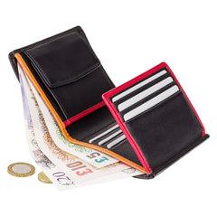 Мужской кошелек с оранжево-красным декором Visconti BD22 Dr. No (Black/Orange) - Visconti