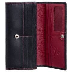 Женский черно-красный кошелек на кнопке Visconti CD21 - Topaz (black/red) - Visconti