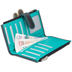 Женский черно-бирюзовый кошелек Visconti CD23 Jade (Black/Aqua) - Visconti