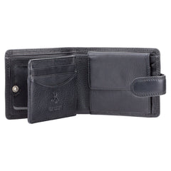 Черный мужской кошелек на кнопке Visconti HT10 - Knightsbridge (Black) - Visconti