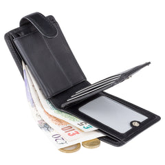 Черный мужской кошелек на кнопке Visconti HT10 - Knightsbridge (Black) - Visconti