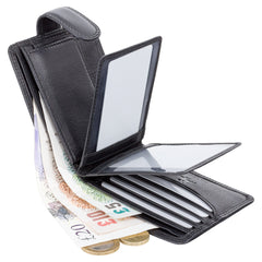 Черный мужской кошелек на кнопке Visconti HT13 - Strand (Black) -  Visconti