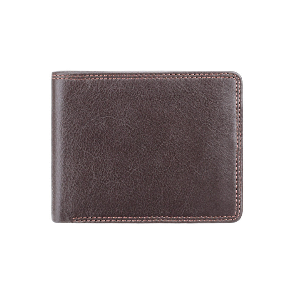Коричневый мужской кошелек с монетницей Visconti HT7 Stamford (Brown) -  Visconti