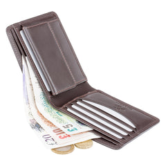 Коричневый мужской кошелек с монетницей Visconti HT7 Stamford (Brown) -  Visconti