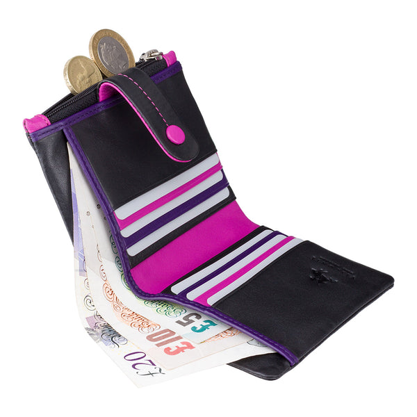 Visconti Mojito M77 Multi-Colored Soft Leather Mini Wallet For Women - Compact Bifold Purse In Black Multi - View #4