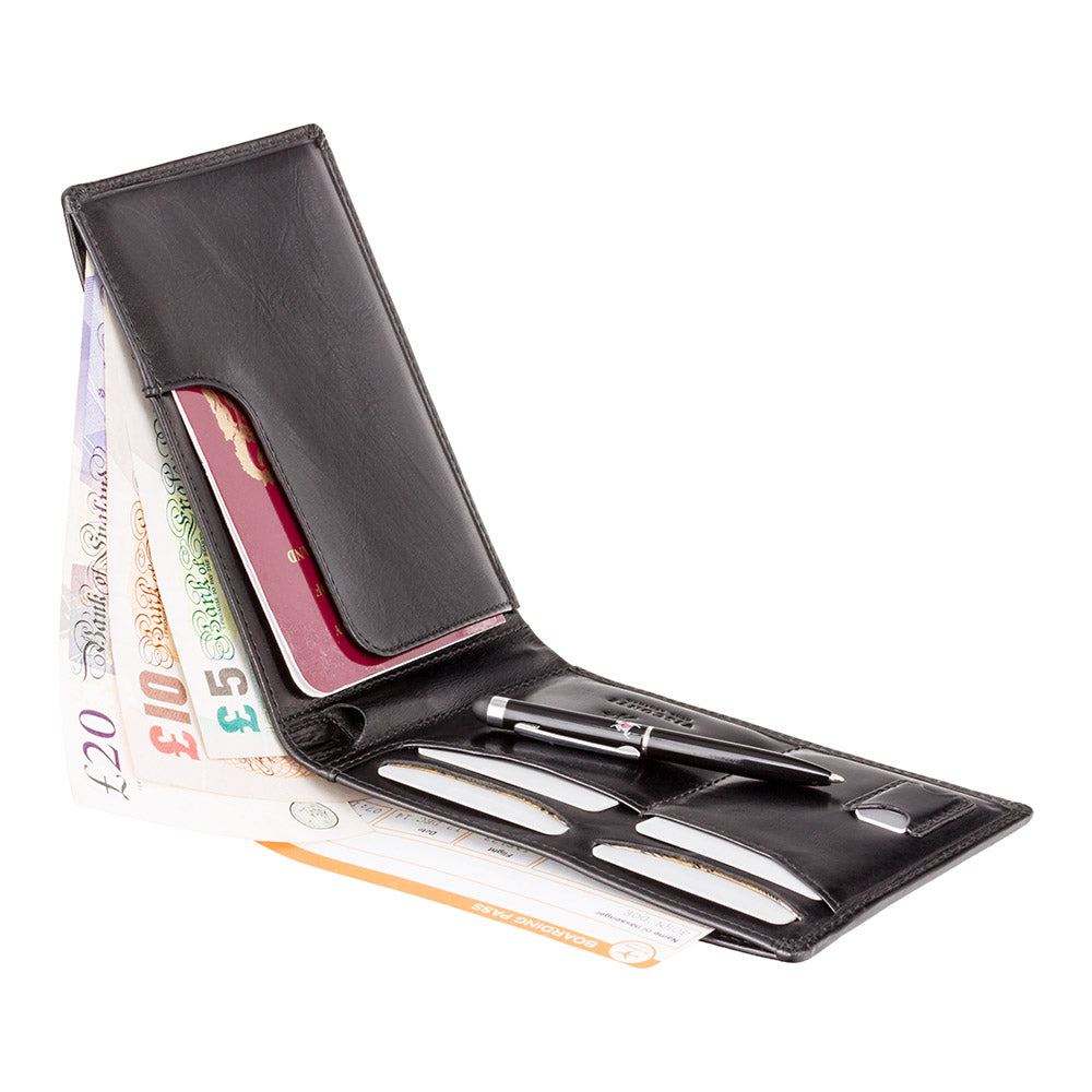 Кошелек для путешествий (тревелер) c RFID Visconti MZ9 Jet (black) -  Visconti