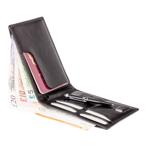 Кошелек для путешествий (тревелер) c RFID Visconti MZ9 Jet (black) -  Visconti