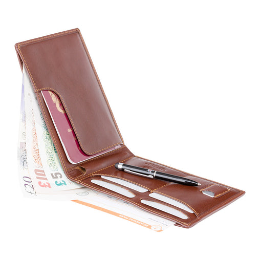 Кошелек для путешествий (тревелер) c RFID Visconti MZ9 Jet (brown) -  Visconti