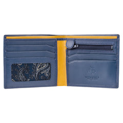 Сине-горчичный мужской кошелек Visconti PM101 Pablo (blue/mustard) -  Visconti