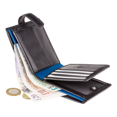 Мужской кошелек Visconti PM102 Leonardo (black/cobalt) - Visconti