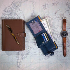 Мужской кошелек Visconti PM102 Leonardo(blue/mustard) -  Visconti