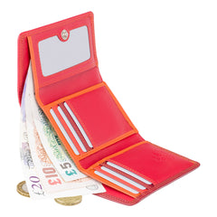 Компактный женский кошелек в три сложения RB39 Biola (Red/Multi), красный -  Visconti