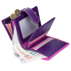 Розовый компактный женский кошелек Visconti RB40 Bali (Berry/Multi) -  Visconti