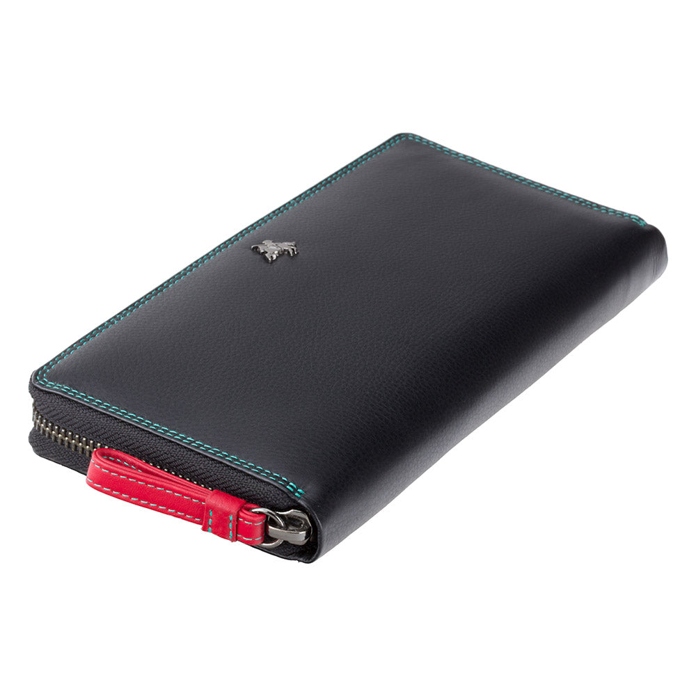 Женский черный кошелек-клатч на молнии Visconti SP33 Iris (Black) -  Visconti