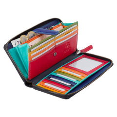 Женский черный кошелек-клатч на молнии Visconti SP33 Iris (Black) -  Visconti