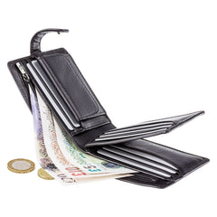 Черный мужской кошелек на кнопке Visconti TSC42 Arezzo (Black) - Visconti