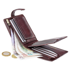 Коричневый мужской кошелек на кнопке Visconti TSC42 Arezzo (Brown) - Visconti